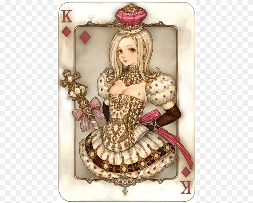 Card Cards Game Playing King Vintage Jeong Won An Maggi, Woman, Adult, Bride, Female Free Png