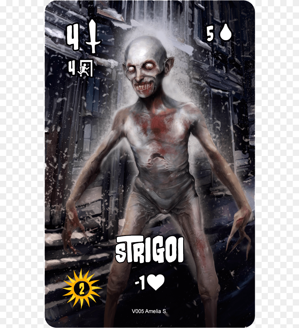 Card Of A Strigoi Vampire Barechested, Poster, Advertisement, Alien, Person Free Transparent Png