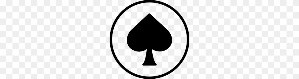 Card Spade Poker Casino Playing Gamble Blackjack Icon, Gray Free Png