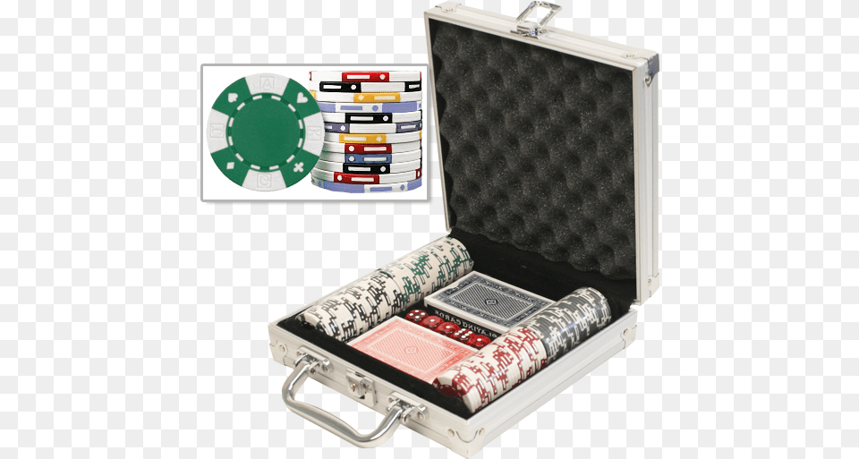 Card Suited Poker Chip Set With 100 Chips Poker, Bag Png Image