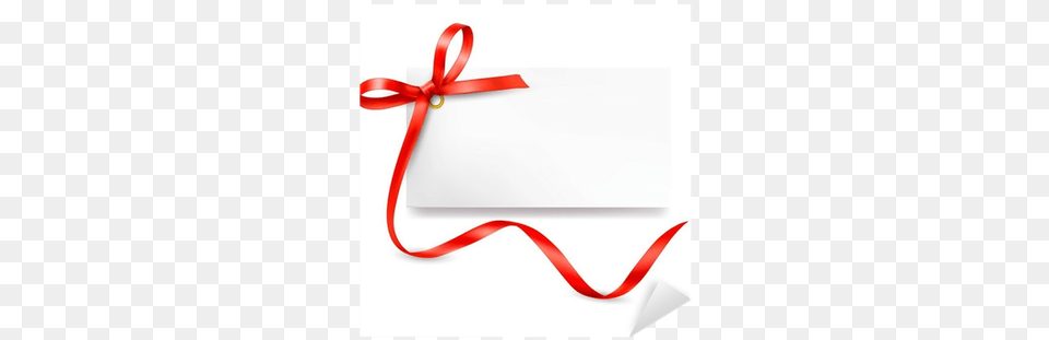 Card With Red Gift Bow With Ribbons Ribbon, Envelope, Mail Free Png Download