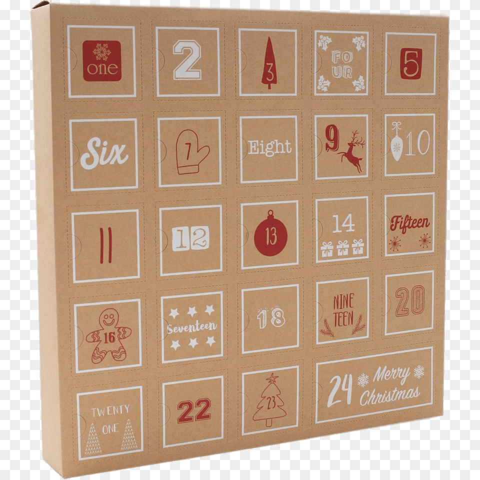 Cardboard Advent Calendar, Text, Box, Carton, Number Png Image