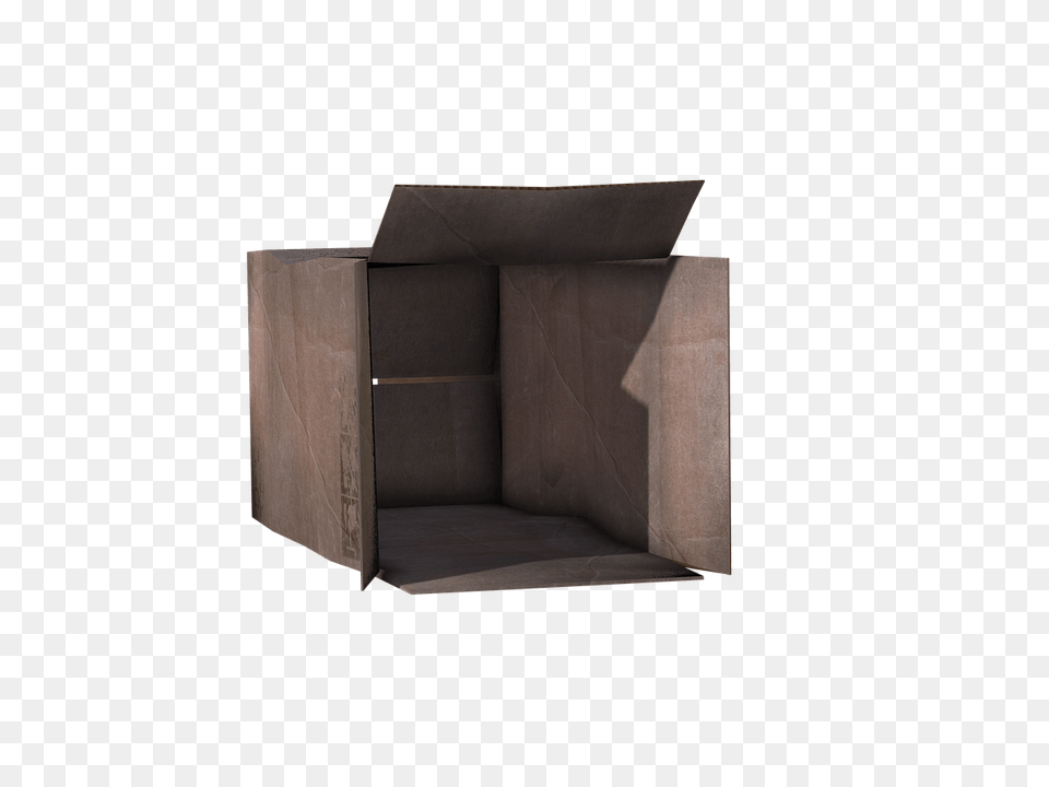 Cardboard Box Open Front View, Carton, Furniture Png