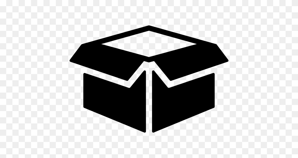 Cardboard Box With Glasses Icon, Gray Png Image