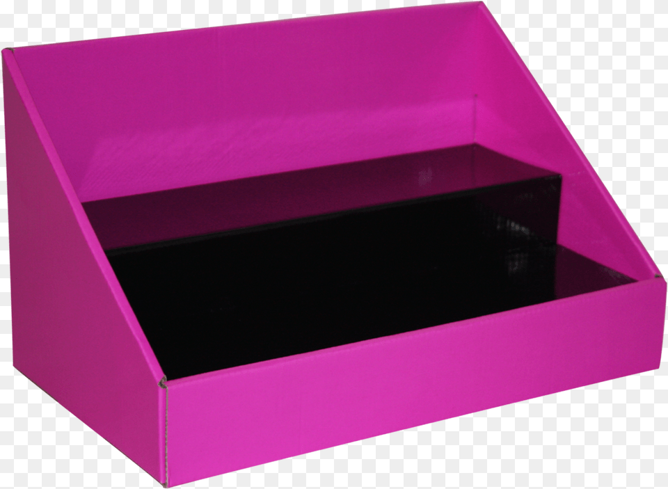 Cardboard Counter Display Pink With Black Insert Drawer, Box, Tray, Furniture, Table Free Png