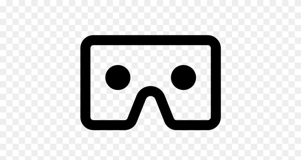 Cardboard Glasses Googles Icon With And Vector Format, Gray Png Image