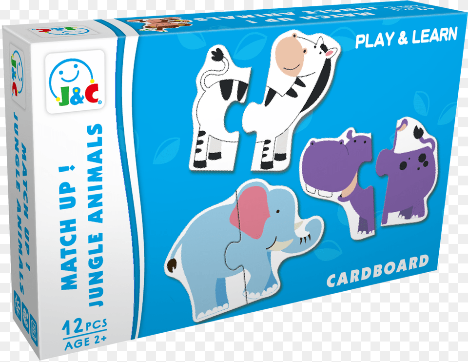 Cardboard Match Up Puzzle Jungle Animal Indian Elephant, Bear, Mammal, Wildlife Free Png Download