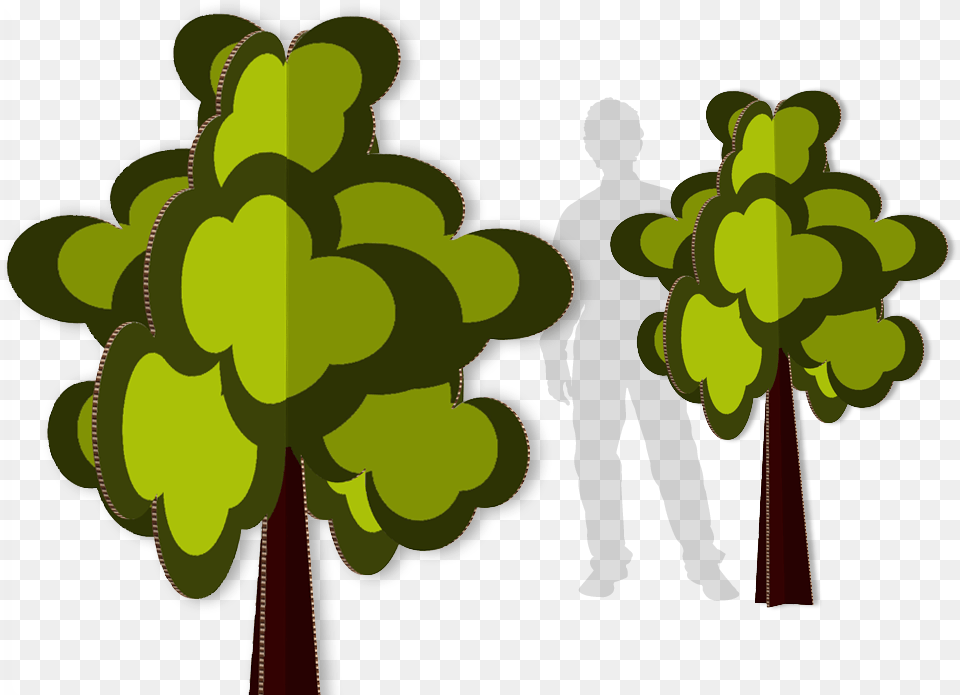 Cardboard Paper Cutout Animation Tree Packaging And Labeling Cut Out Trees 3d, Green, Plant, Vegetation, Potted Plant Free Transparent Png