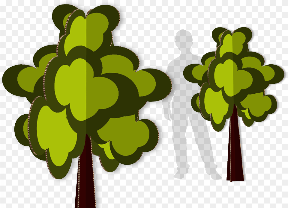 Cardboard Paper Cutout Animation Tree Packaging And Paper Cut Out Tree, Green, Plant, Vegetation, Potted Plant Free Png Download