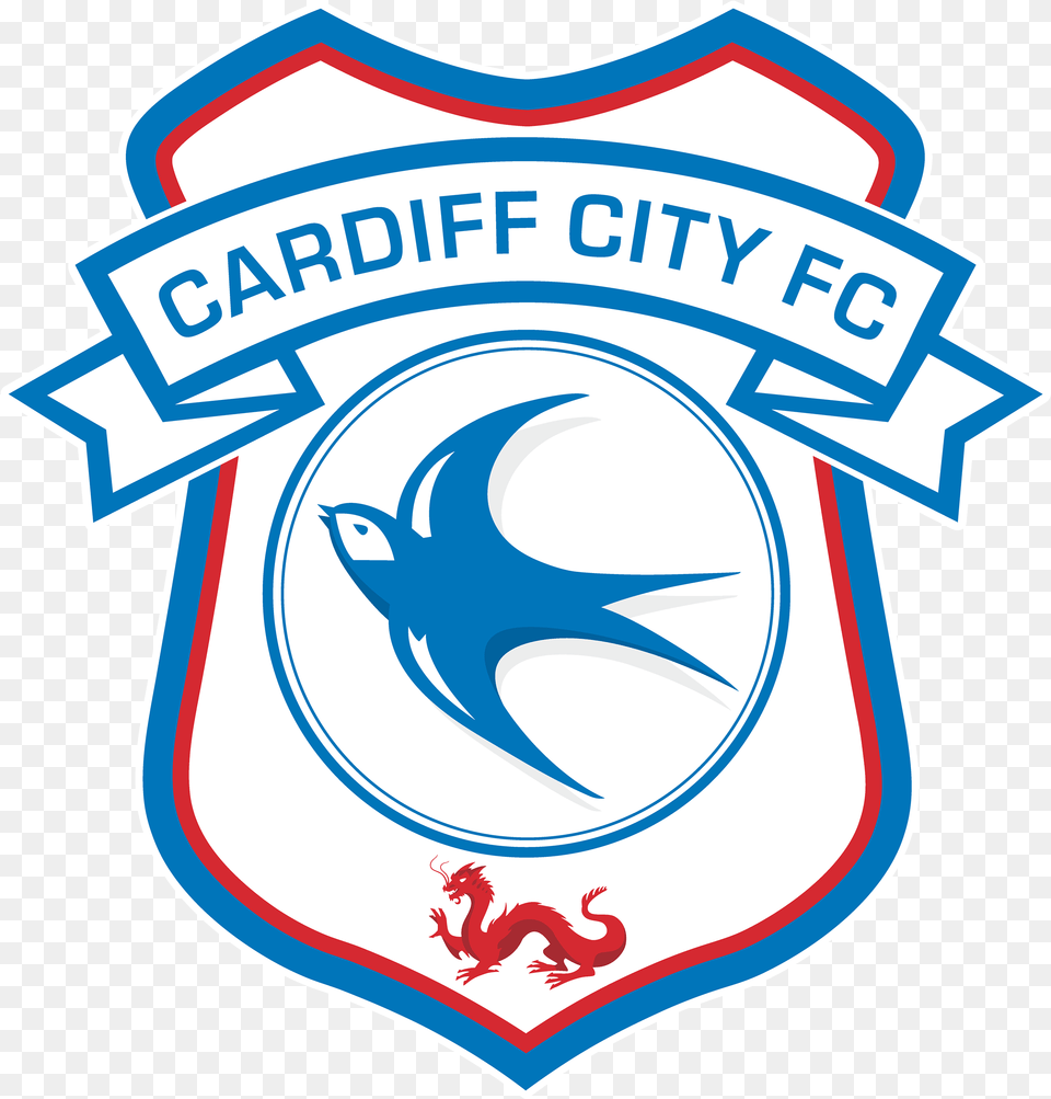 Cardiff City Fc Logo Cardiff City Logo Transparent, Badge, Symbol, Clothing, T-shirt Png