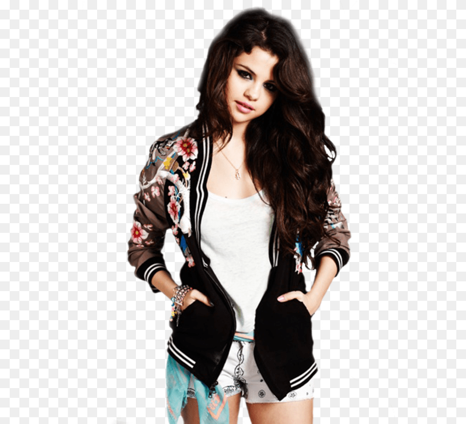 Cardigan Selena Gomez Forget Forever Cover, Adult, Sleeve, Shorts, Person Free Png Download
