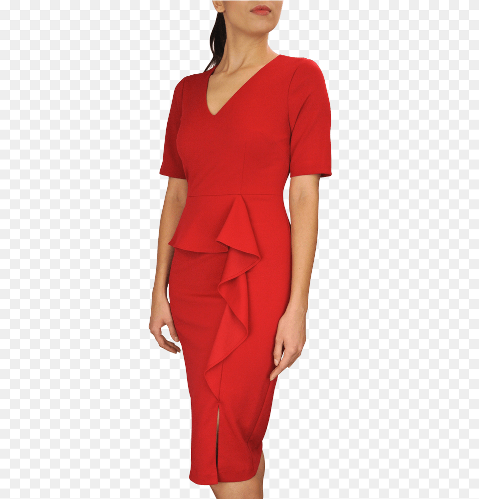 Cardinal Drape Knit Dress Fashion Model, Adult, Person, Woman, Female Png Image