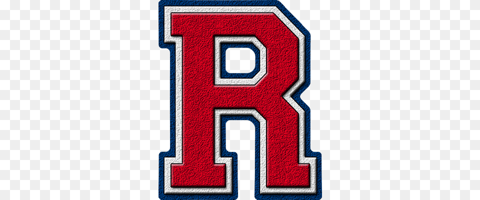 Cardinal Red White Amp Royal Blue Varsity Letter R Hollister Haybalers, Number, Symbol, Text, Mailbox Free Png Download