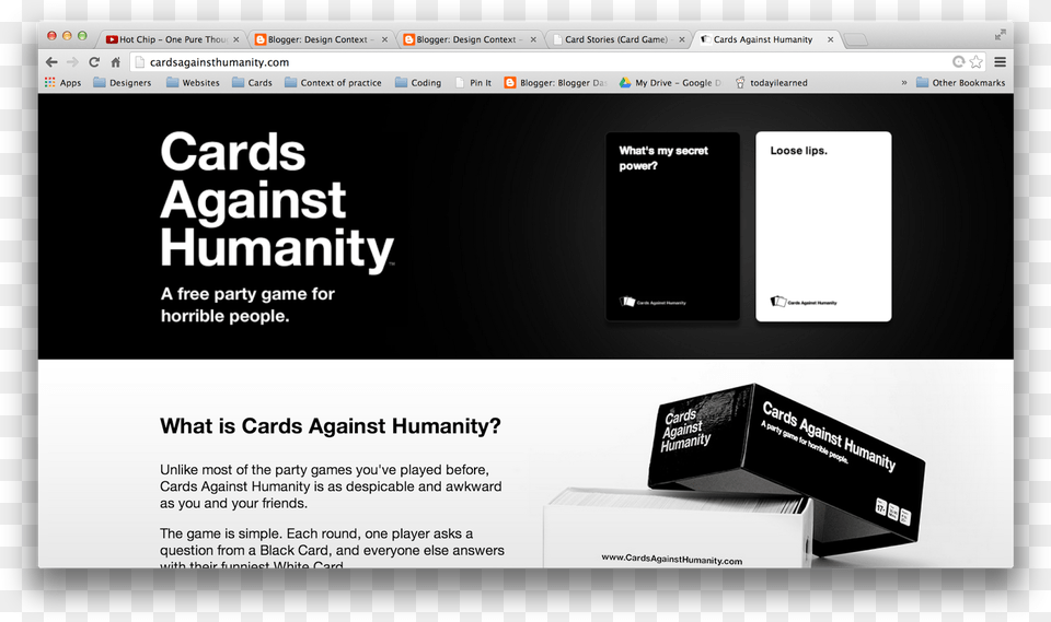 Cards For Humanity S Website Is It S Store Front It Laying An Egg Cards Against Humanity, File, Paper, Text, Webpage Png Image