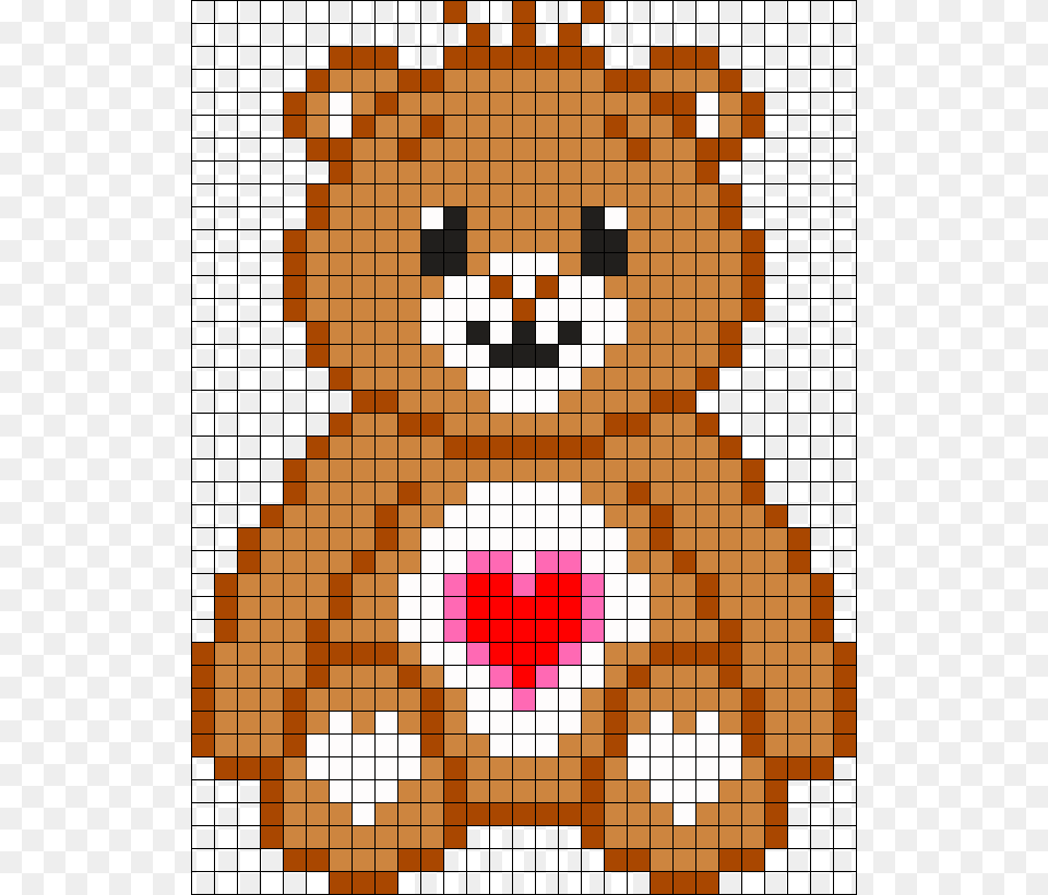 Care Bear Tenderheart Bear Perler Bead Pattern Bead Pixel Art Care Bears, Dynamite, Weapon, Teddy Bear, Toy Free Png Download