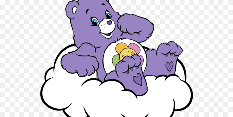 Care Bears Cliparts Care Bear On Cloud, Purple, Baby, Person, Cartoon Free Png Download