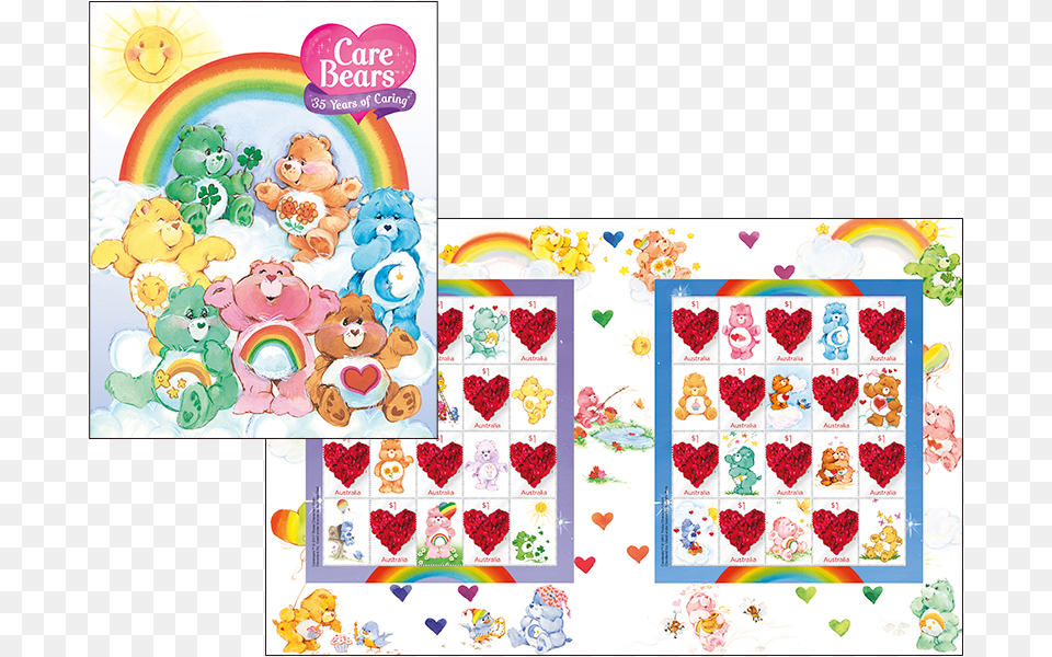 Care Bears Stamp Pack, Text, Teddy Bear, Toy Png Image