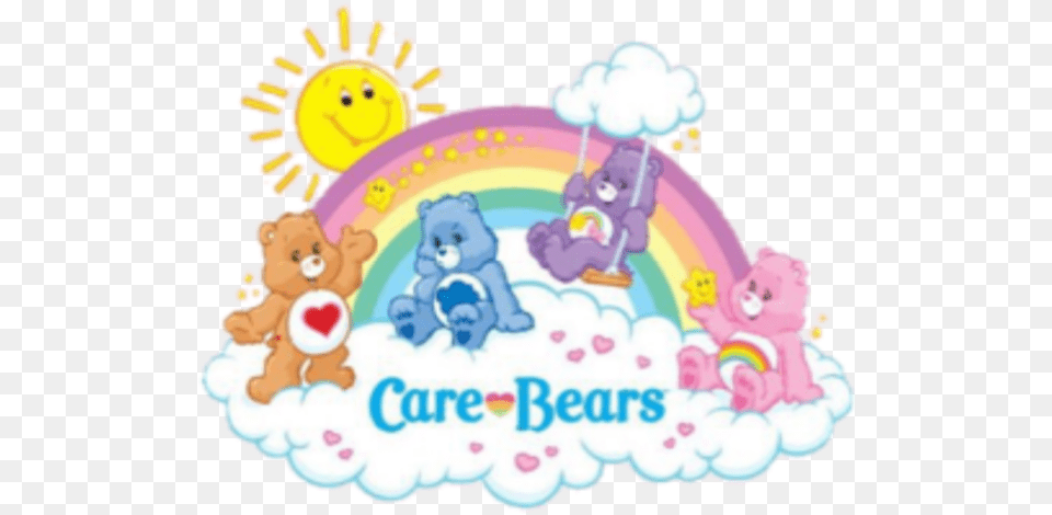 Carebears Care Bears Cute Soft Messy Care Bears, Birthday Cake, Cake, Cream, Dessert Free Transparent Png