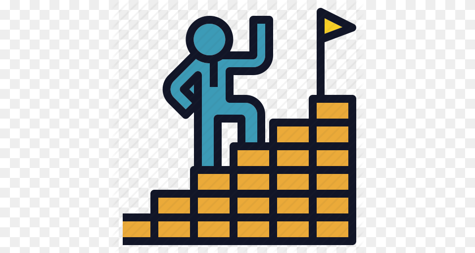 Career Goal Ladder Path Success Icon, Architecture, Building, Factory, People Png