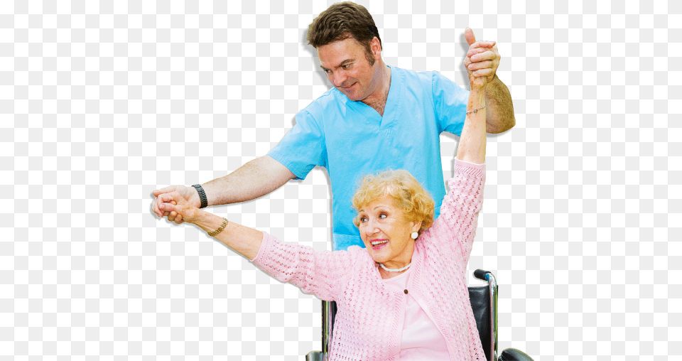 Caregiver Assisting Elderly Senior To Exercise Diakonie, Body Part, Person, Finger, Hand Free Png