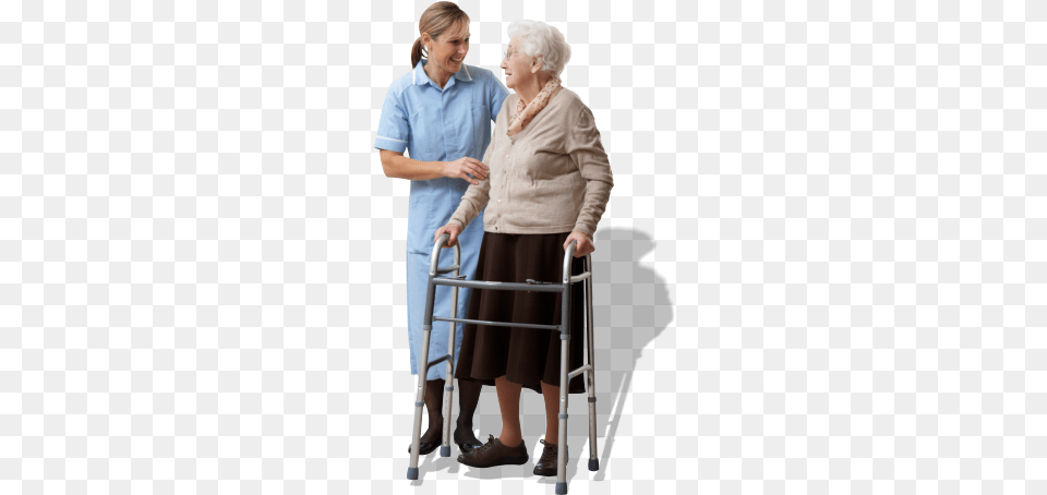 Caregiver Assisting Old Woman Old Lady Walking, Sleeve, Clothing, Long Sleeve, Person Png