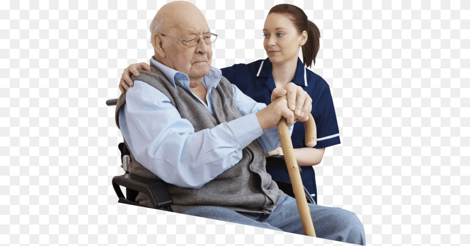 Caregiver With Sad Elderly On Wheelchair Physical Disabilities In Adults, Person, Patient, Adult, Female Free Png Download