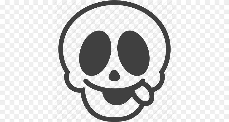 Careless Crazy Face Skull Smile Smiley Tongue Icon, Stencil Png