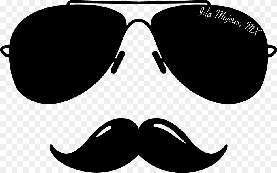 Carelinegogglesblack And Whiteaviator Sunglassclip Face With Mustache And Sunglasses, Text Free Transparent Png