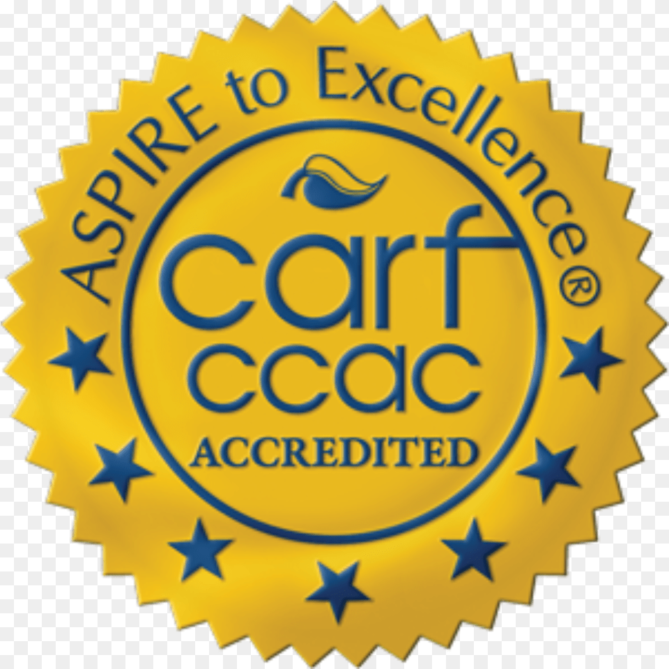 Carf Ccacgoldseal U2013 The Villas Retirement Community Carf Certification, Badge, Logo, Symbol, Gold Free Transparent Png
