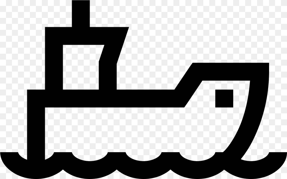 Cargo Ship Icon, Gray Png