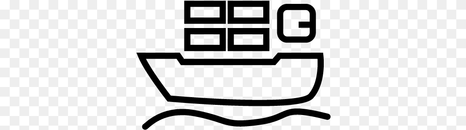 Cargo Ship With Containers Travelling By The Sea Vector Icon Kapal Laut, Gray Free Png Download