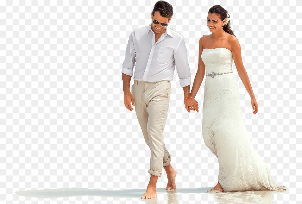 Caribbean Beach Resorts Honeymoon Lovers In Beach, Wedding Gown, Wedding, Clothing, Dress Free Png