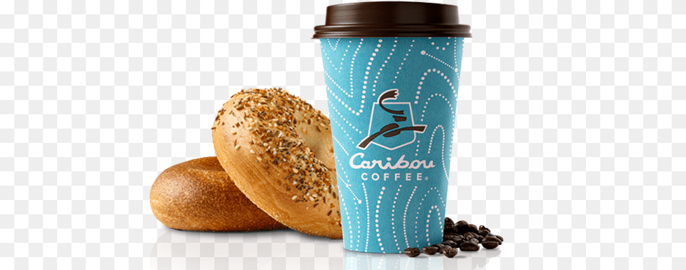 Caribou Coffee Reports Customer Data Breach Bun, Bread, Food, Bagel, Cup Free Transparent Png