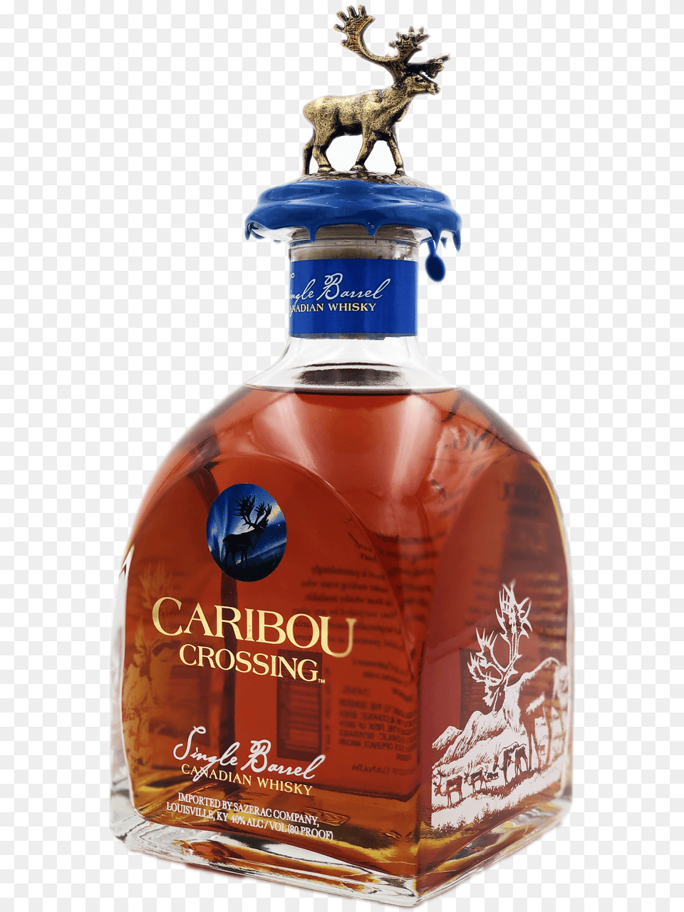 Caribou Crossing Single Barrel Whisky Domaine De Canton, Alcohol, Beverage, Liquor, Bottle Png