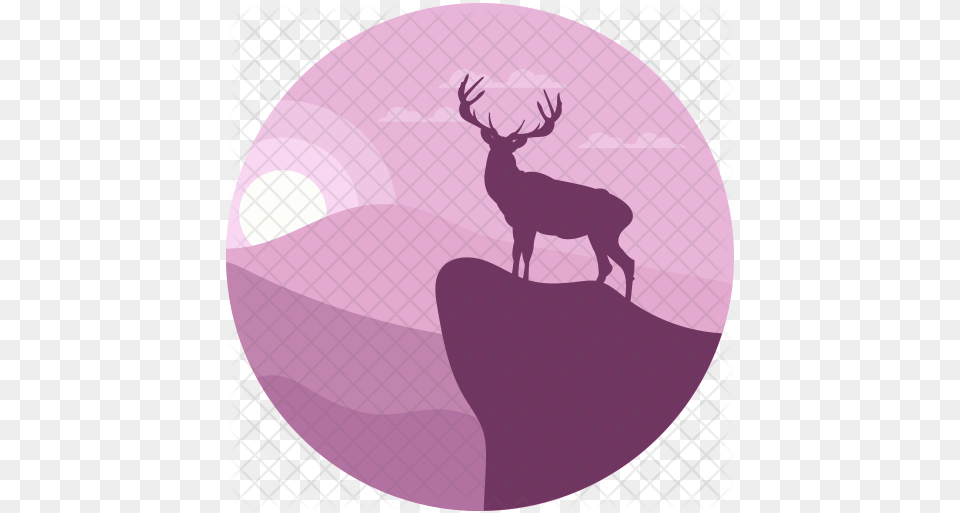 Caribou Icon Of Flat Style Silhouette, Animal, Deer, Mammal, Wildlife Free Png Download