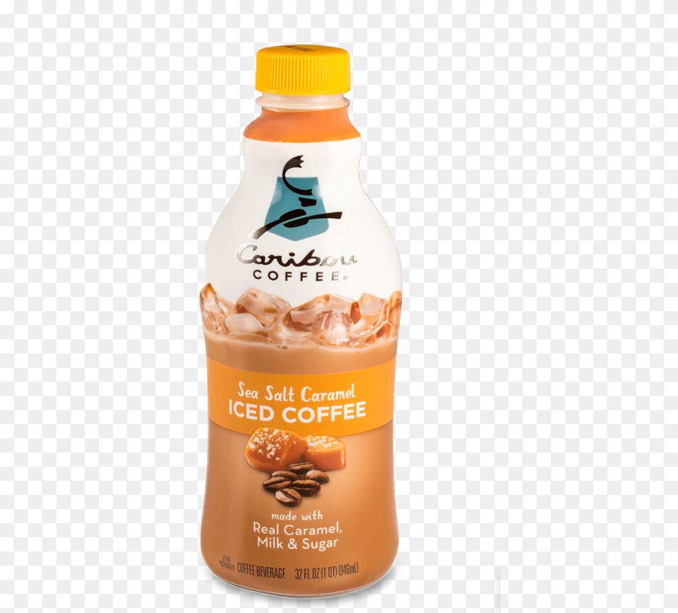 Caribou Premium Iced Coffee Thru 811 Caribou Coffee Sea Salt Caramel Iced Coffee, Bottle, Lotion, Beverage, Juice Png Image