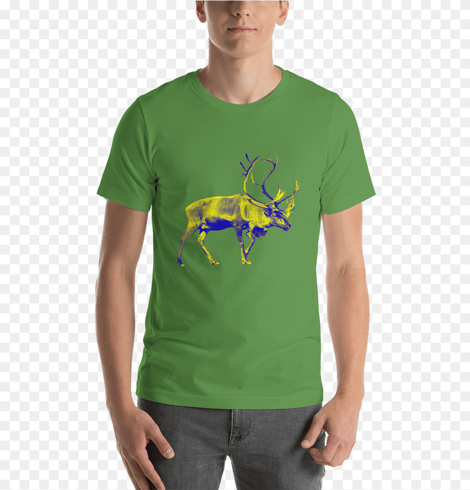 Caribou Short Sleeve Unisex T Shirt T Shirt, T-shirt, Clothing, Person, Man Free Transparent Png
