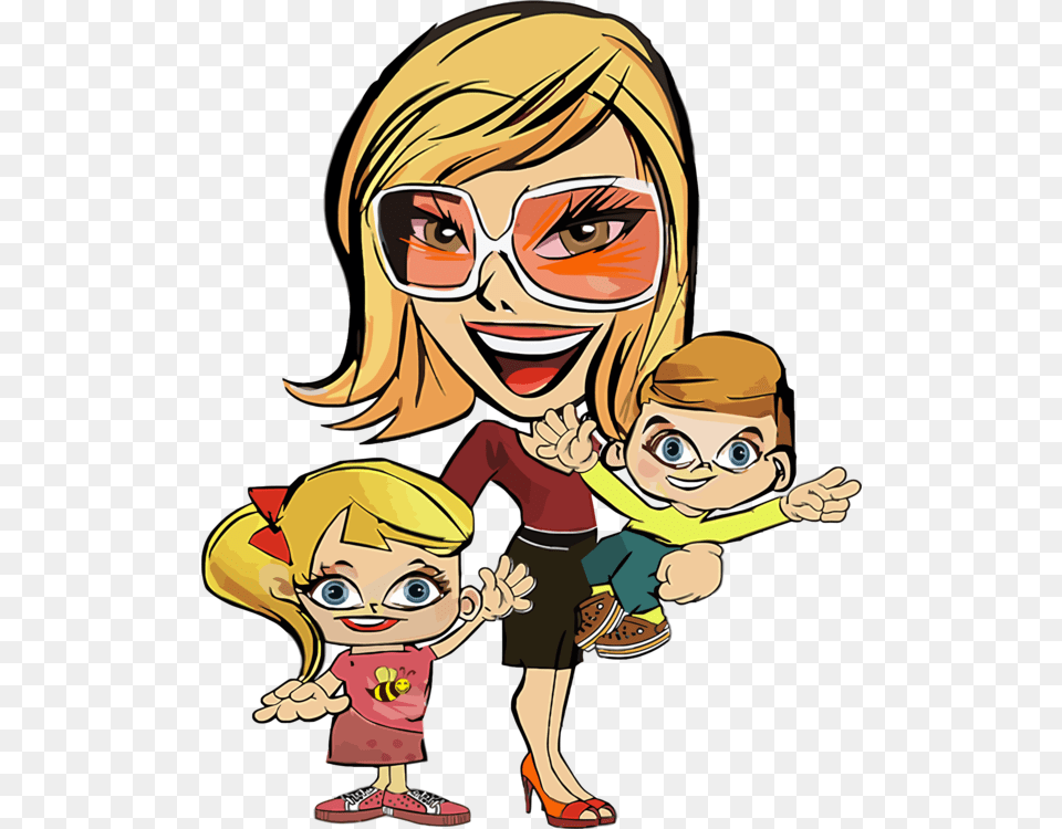 Caricature Mother Child Housewife Cartoon, Publication, Book, Comics, Woman Png