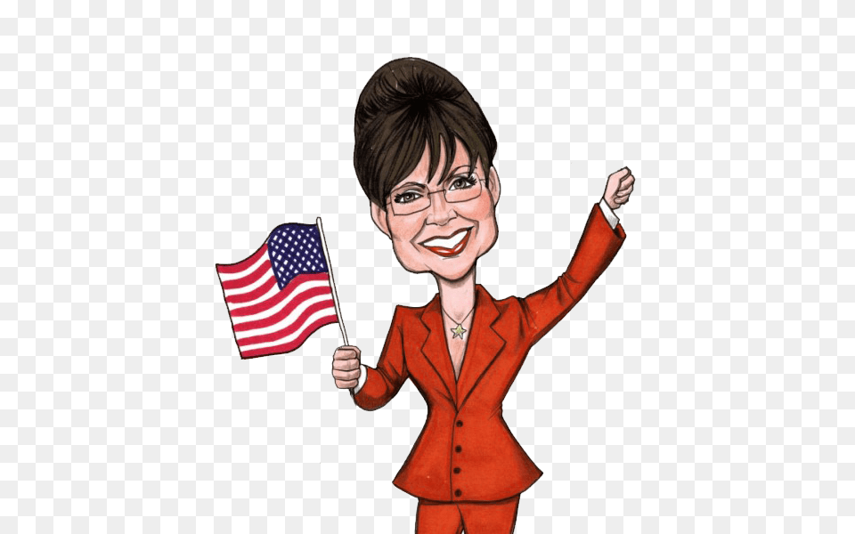 Caricatures Clipart, Woman, Person, Flag, Female Free Png