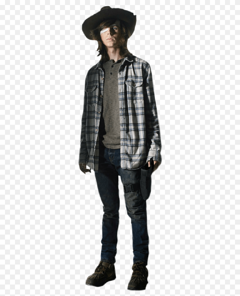 Carl Grimes Cardboard Cutout, Clothing, Hat, Adult, Person Free Transparent Png