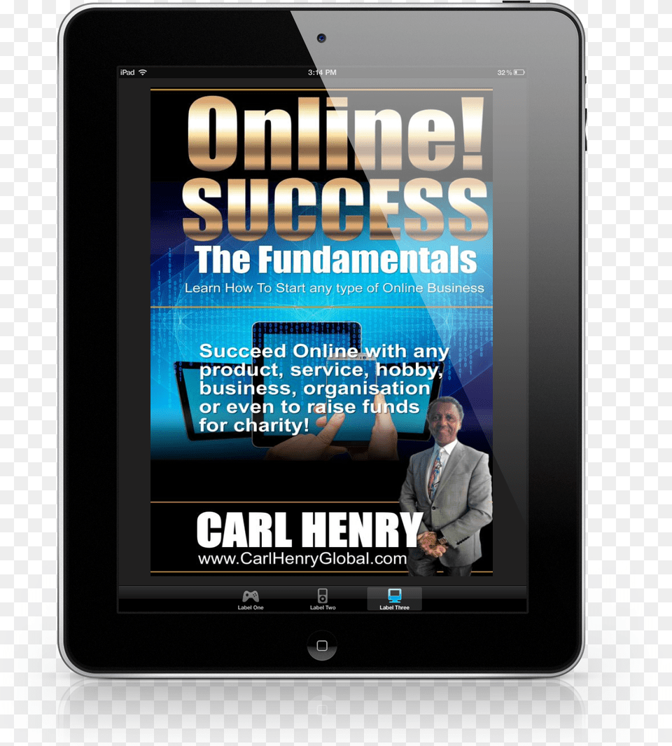 Carl Henry Online Success Ipad Tablet Computer, Electronics, Tablet Computer, Male, Adult Png