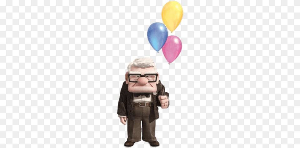 Carl Holding Balloons Up Old Man Balloons, Balloon, Baby, Person, Hand Png