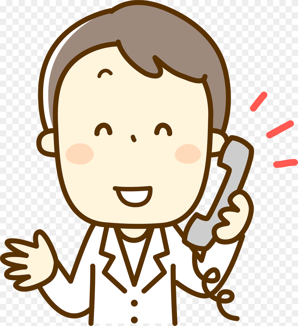 Carl Pharmacist Man On The Telephone Clipart, Electronics, Phone, Baby, Person Free Png Download