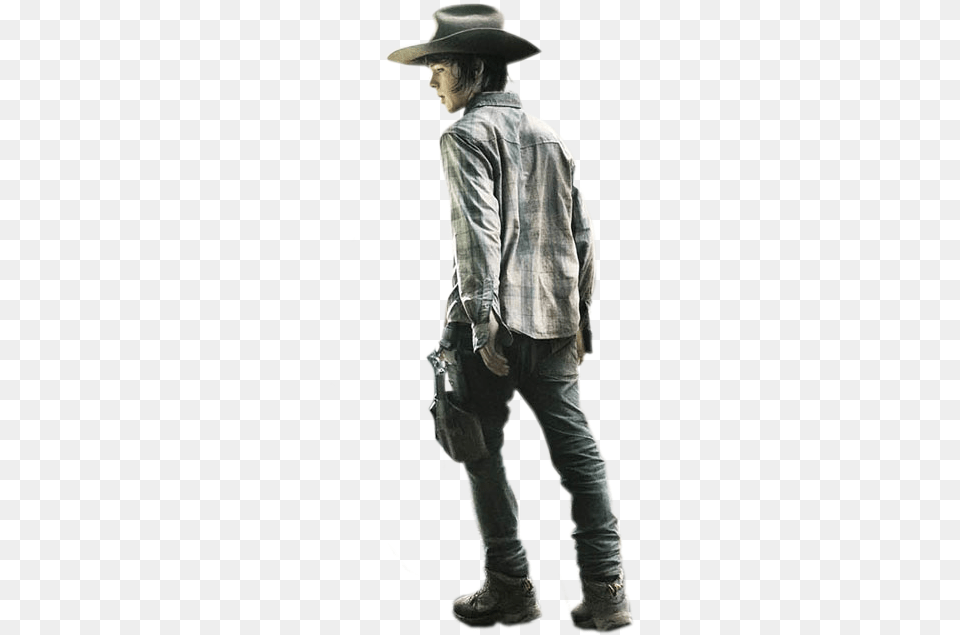 Carl Twd The Walking Dead World Walking Dead Background Phone, Hat, Clothing, Sun Hat, Person Free Png Download