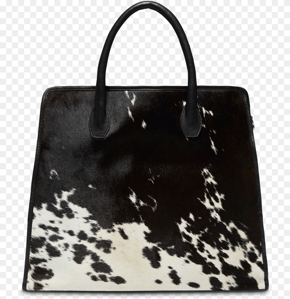 Carla Black White Ponyblk Cow Wash Tote Bag Handbag, Accessories, Purse, Tote Bag Png Image