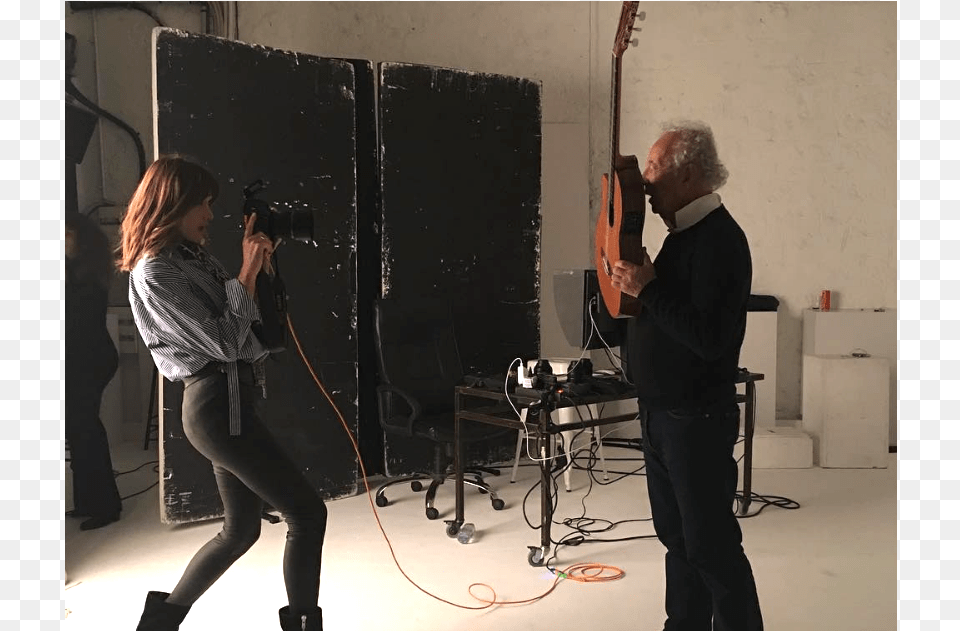 Carla Bruni Unveils A Dream Silhouette In Shooting Stage, Camera, Photoshoot, Electronics, Person Png Image