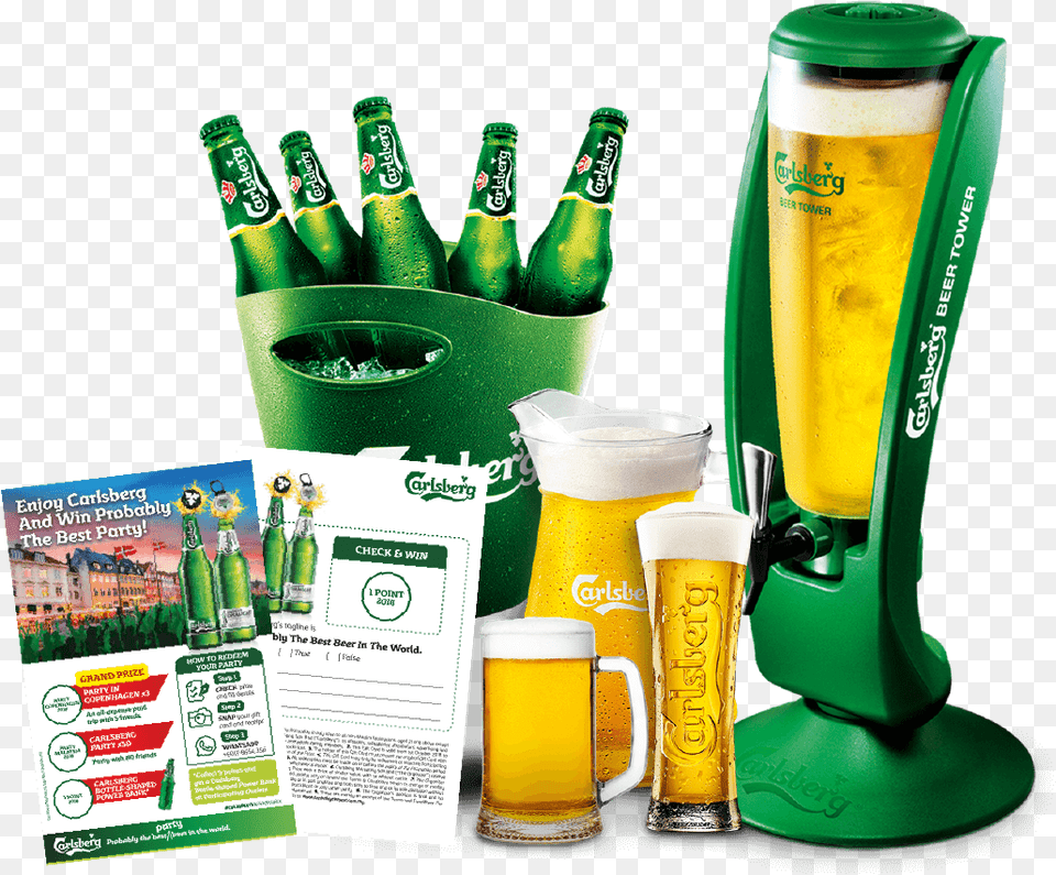 Carlsberg Smooth Draught Bucket, Alcohol, Beer, Beverage, Glass Free Transparent Png