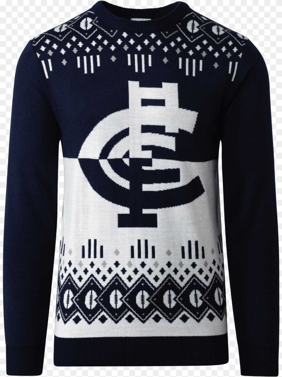 Carlton Blues Mens Ugly Christmas Sweater Afl Australian Football League, Clothing, Knitwear, Long Sleeve, Sleeve Free Png