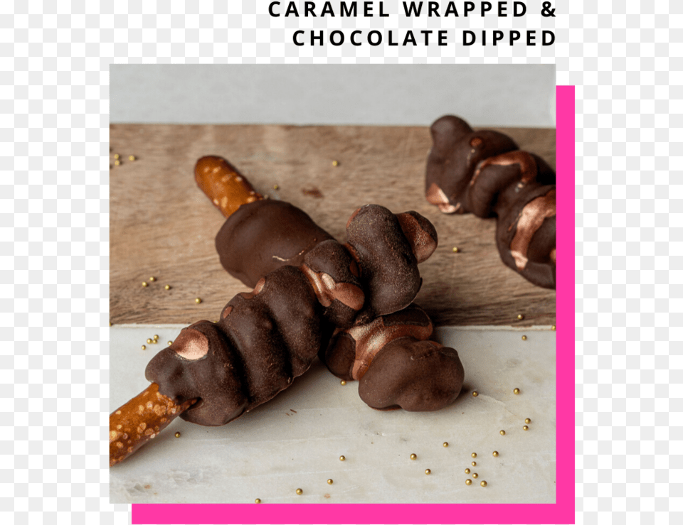 Carmel Wrapped And Chocolate Dipped Pretzels 4 Chocolate, Animal, Mammal, Pig, Food Free Png