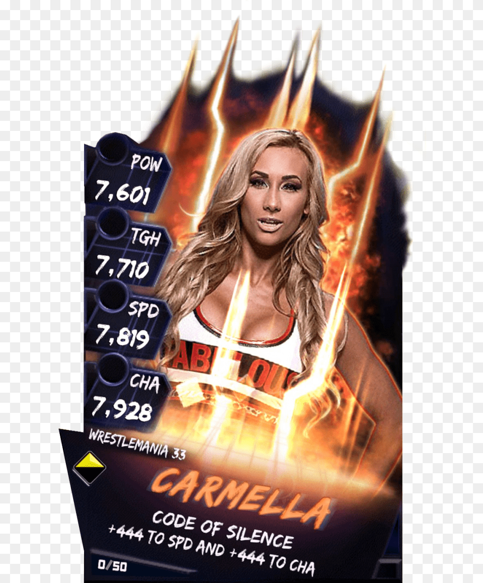 Carmella S3 14 Wrestlemania33 Fusion Wwe Supercard Fusion Wrestlemania, Advertisement, Poster, Adult, Female Free Png